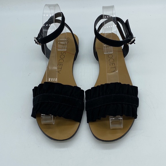Sole Society Sandals Black Ruffles Womens Size 8.5 M - Picture 3 of 15